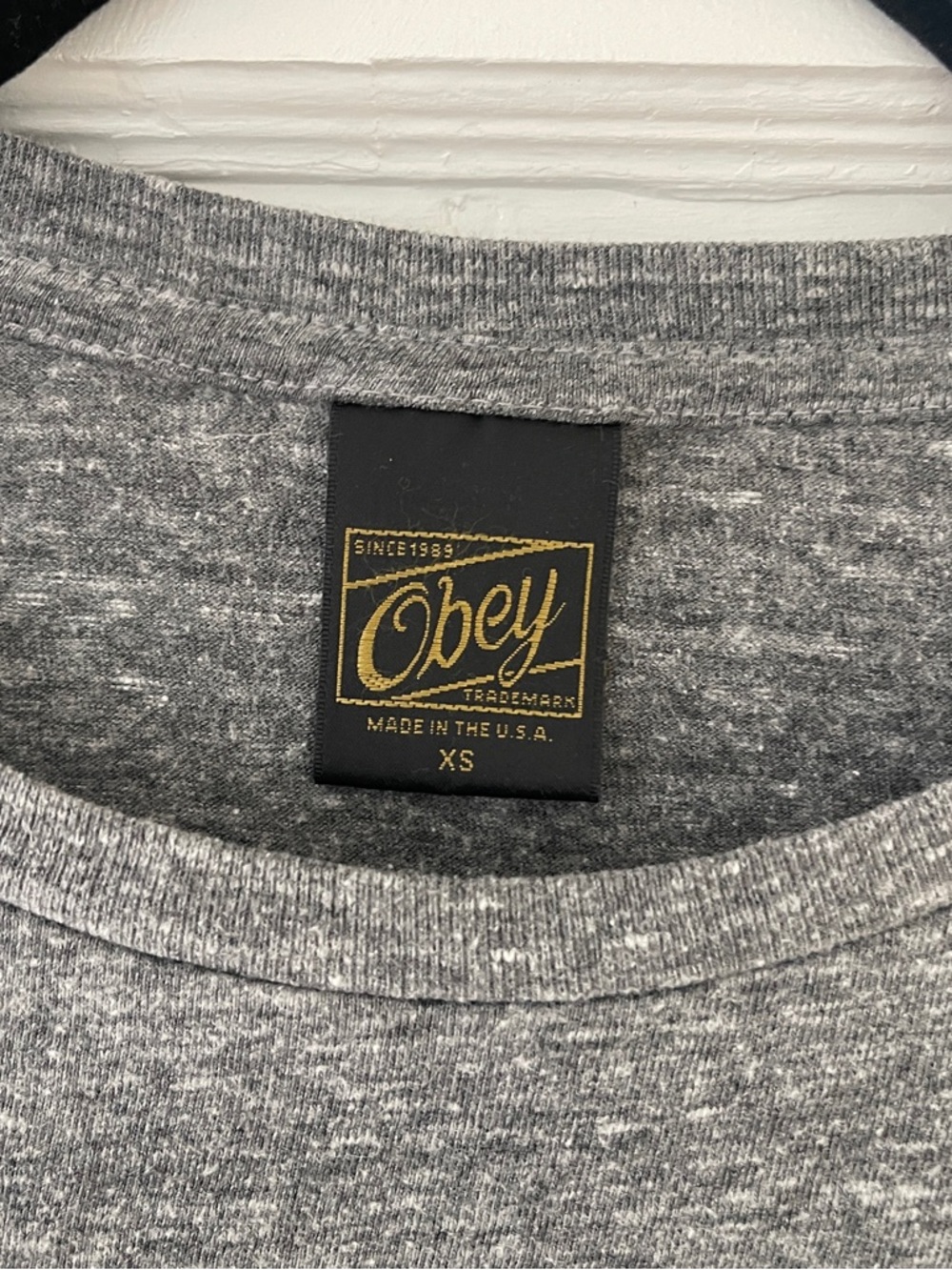 Obey Heather Gray Logo Tee - Picture 3 of 4